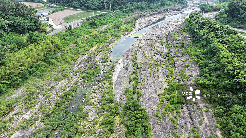 Cretaceous dinosaur fossil layer natural monument in Yusu-ri, Naedong-myeon, Jinju, Gyeongsangnam-do图片素材