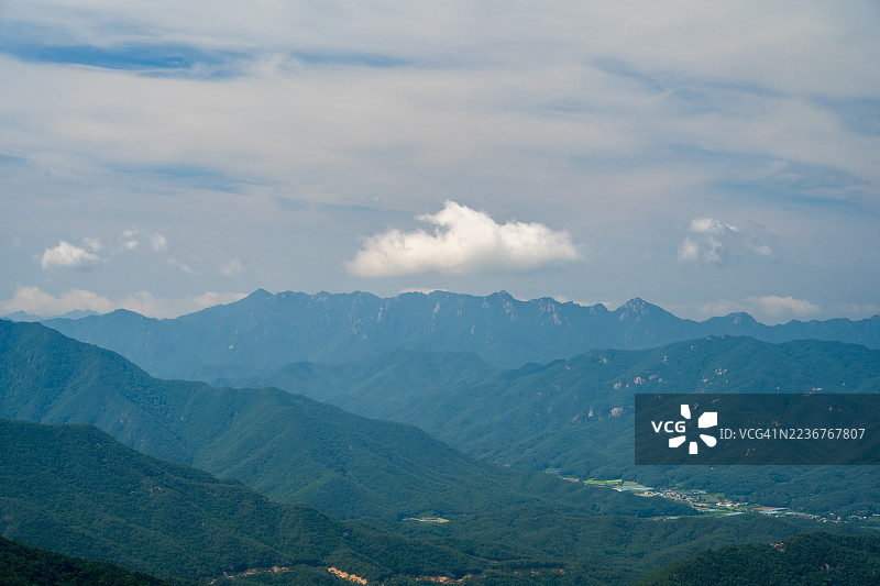 从大野山看到的松岱山主脊图片素材