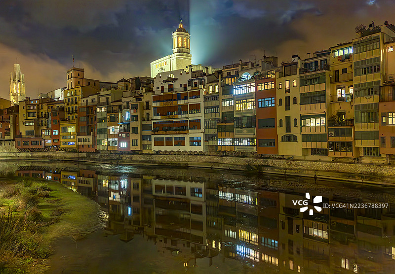 标志性的赫罗纳天际线图片素材