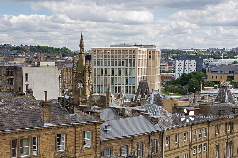 约克郡布拉德福德的高空视角图片素材
