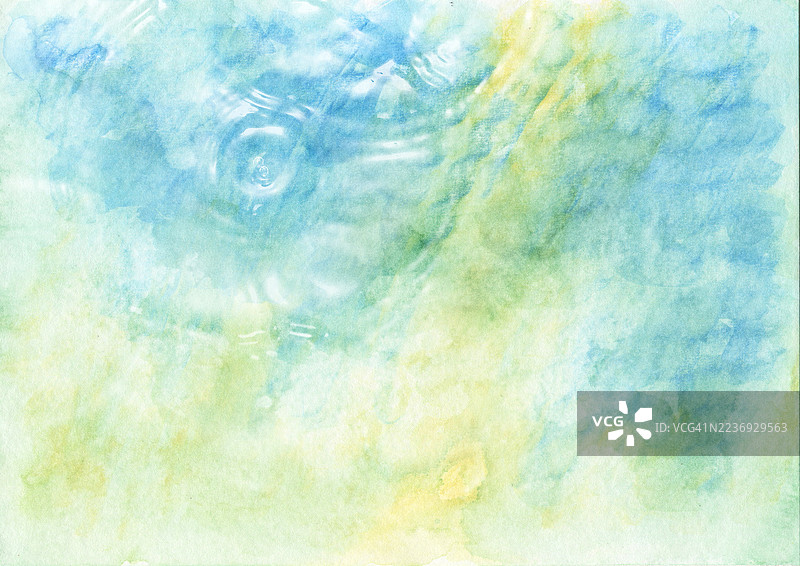 水面上的圆圈。水彩插图。图片素材