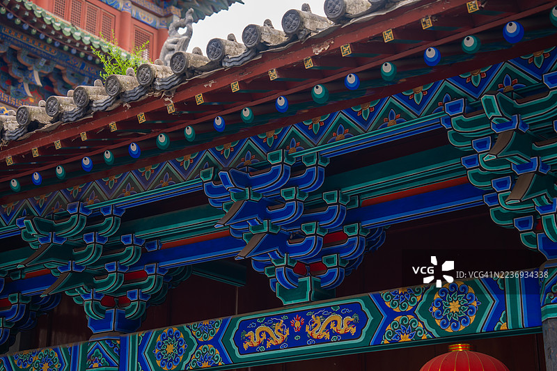 寺庙细节——少林地区屋顶托架特写图片素材