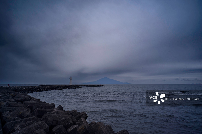 利尻岛的剪影图片素材