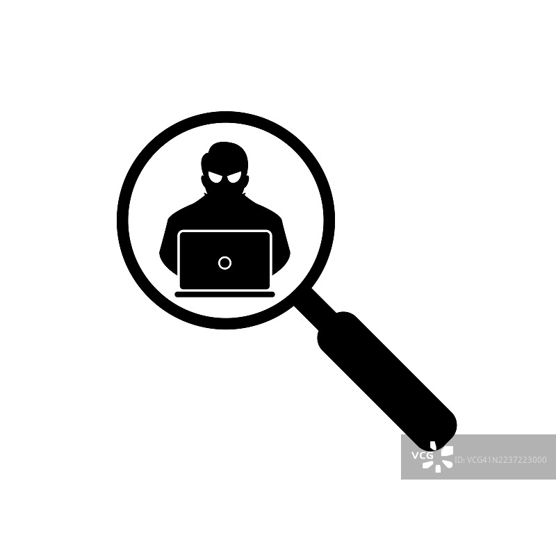 网络犯罪调查与黑客监控图标图片素材