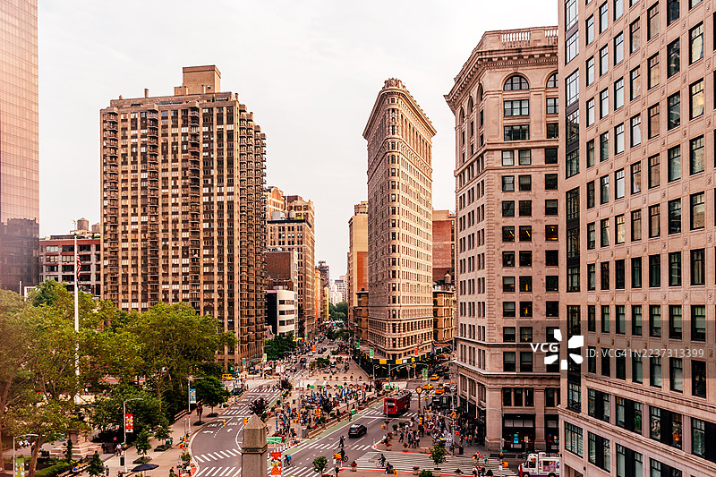 第五大道、百老汇和铁锈大厦，鸟瞰图，纽约市，美国图片素材