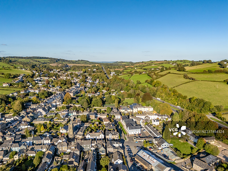 阿什伯顿镇的鸟瞰图图片素材