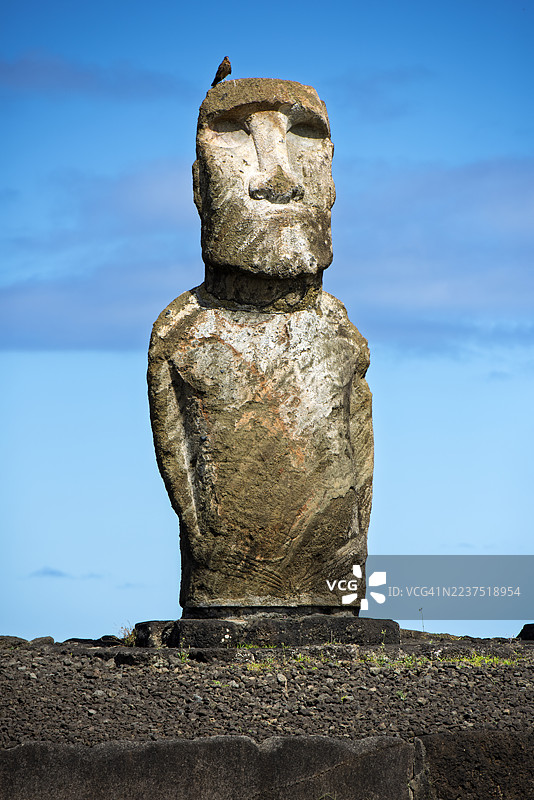 智利复活节岛的阿胡·通加里奇摩艾石像图片素材