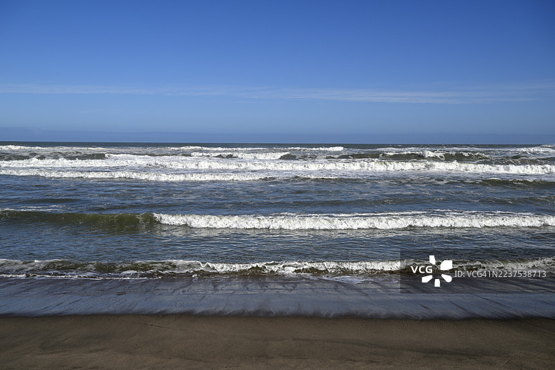 纳米比亚卡拉斯地区奥兰治蒙德附近大西洋沿岸的海滩，钻石禁区图片素材