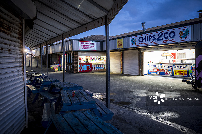 科尼海滩波特考尔游乐场的快餐店图片素材