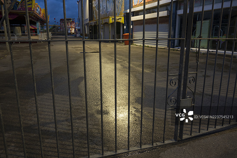 科尼海滩波斯考尔游乐园入口大门关闭图片素材