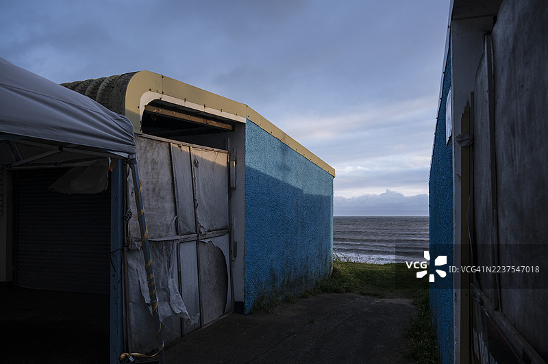 科尼海滩游乐场售货亭（科尼海滩，波斯考尔）图片素材