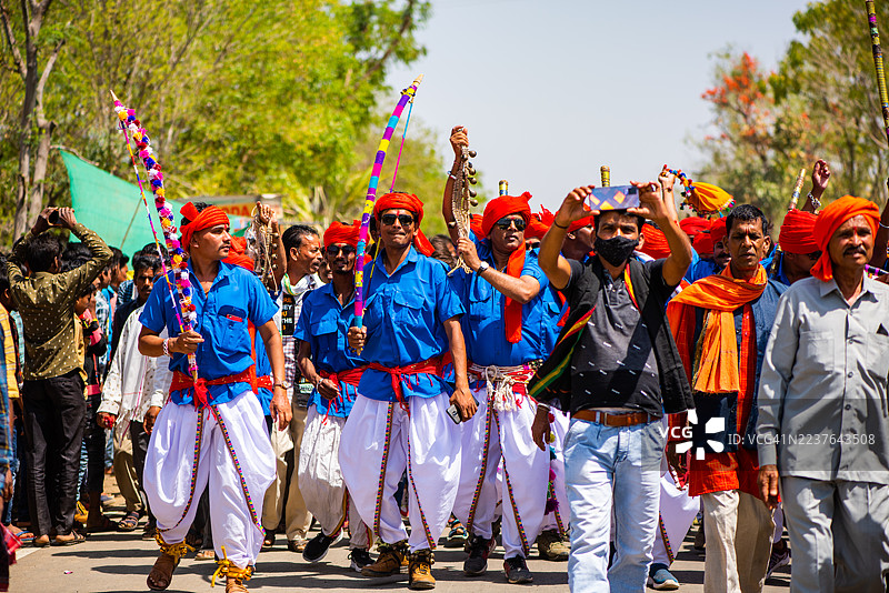印度中央邦巴戈里亚部落节图片素材