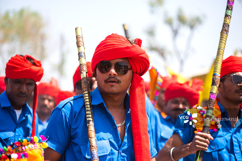 印度中央邦邦戈里亚部落节图片素材