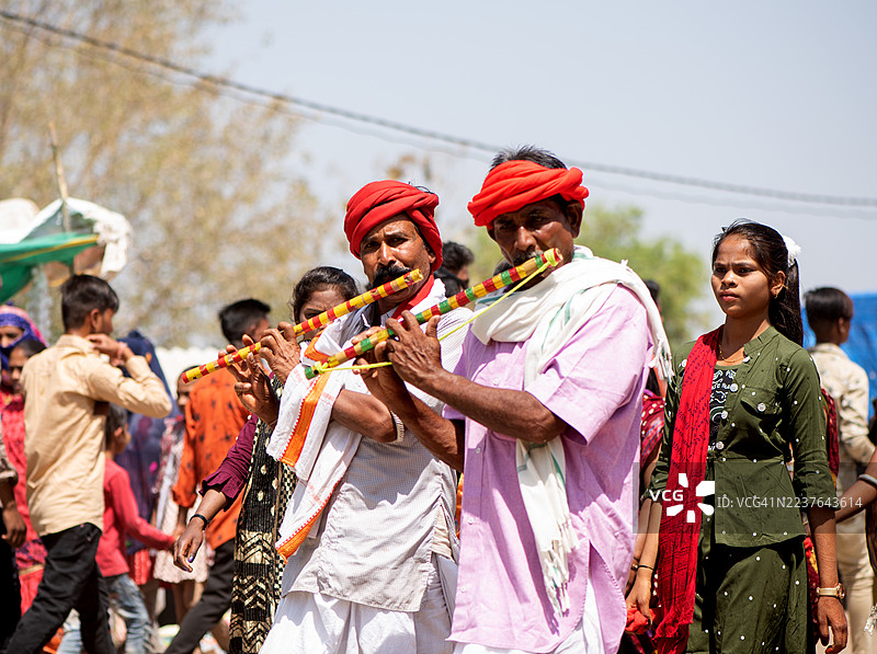 印度中央邦巴戈里亚部落节图片素材