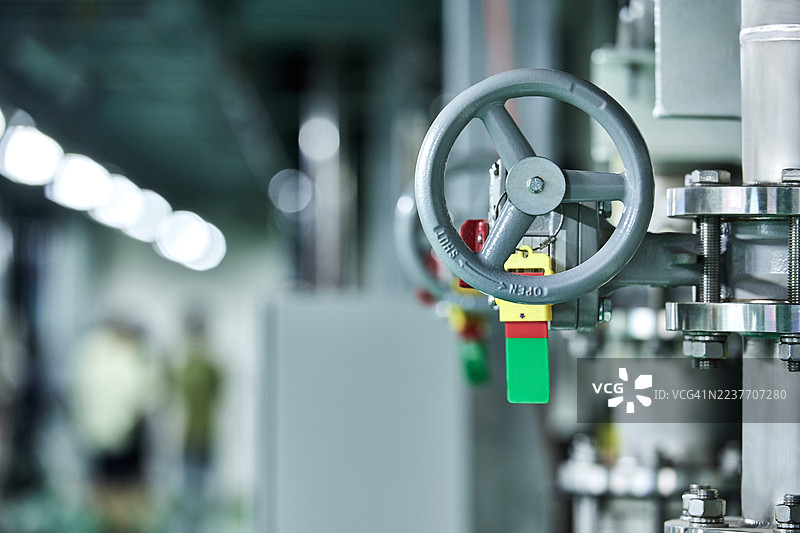 车间安全阀的特写镜头图片素材
