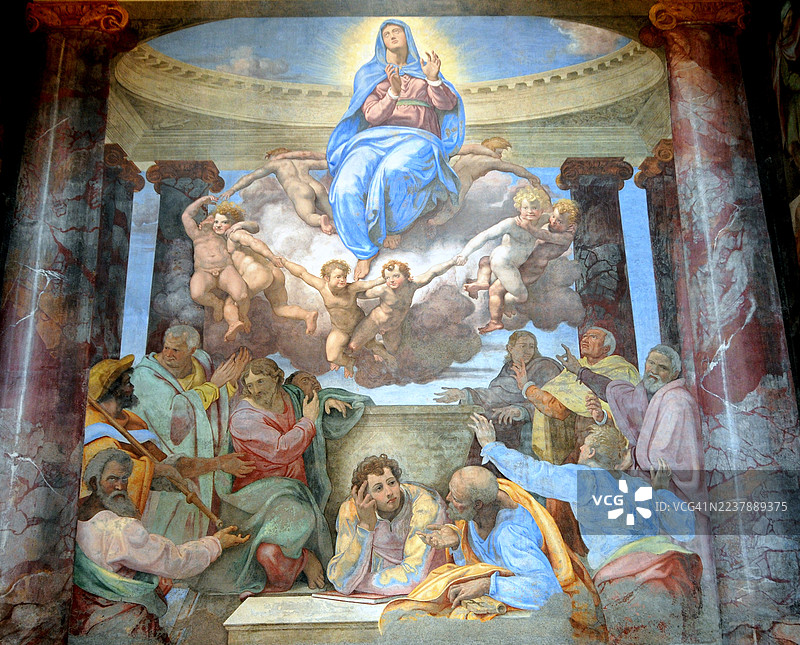 三位一体山教堂 - 达尼埃莱·达·沃尔泰拉 - 圣母升天。图片素材