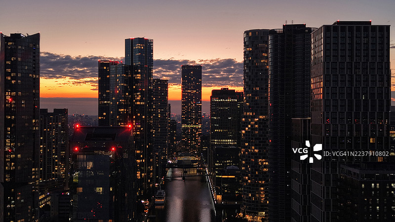 西印度码头，黄昏时分图片素材