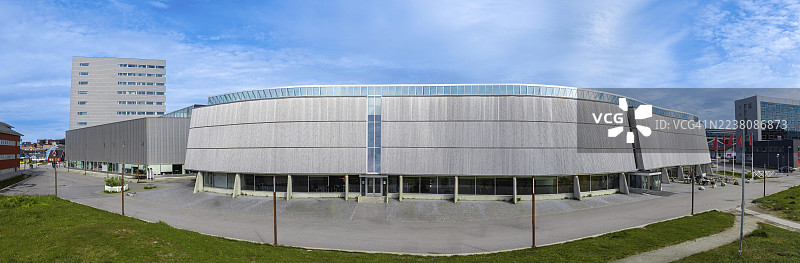 格陵兰首都努克市中心全景图片素材