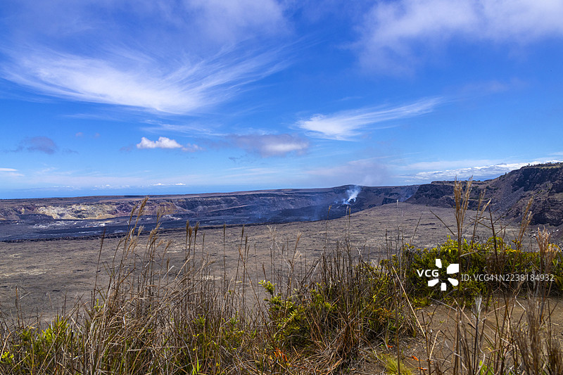 火山口边缘步道至蒸汽崖观景点图片素材