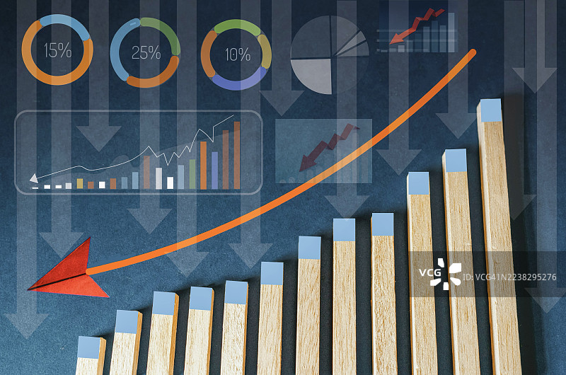 下降趋势图，商业想法下降，商业金融概念，商业衰退图片素材