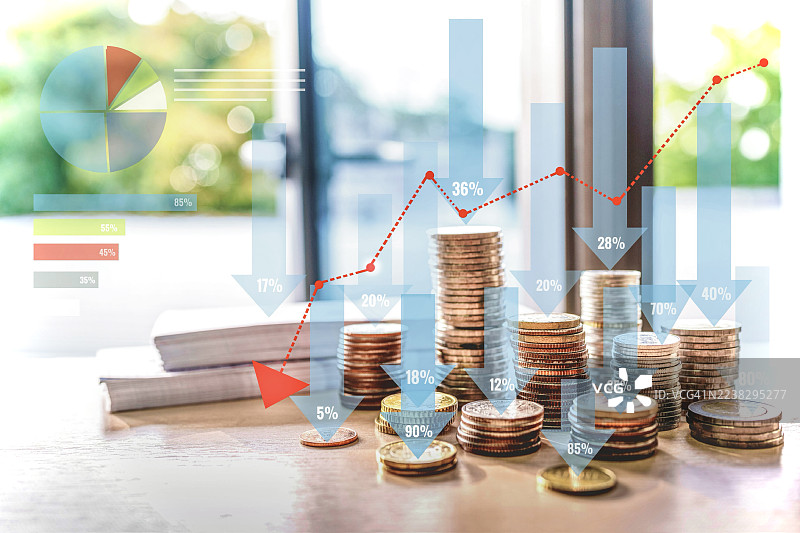 下降趋势图，商业想法下降，商业金融概念，商业衰退图片素材