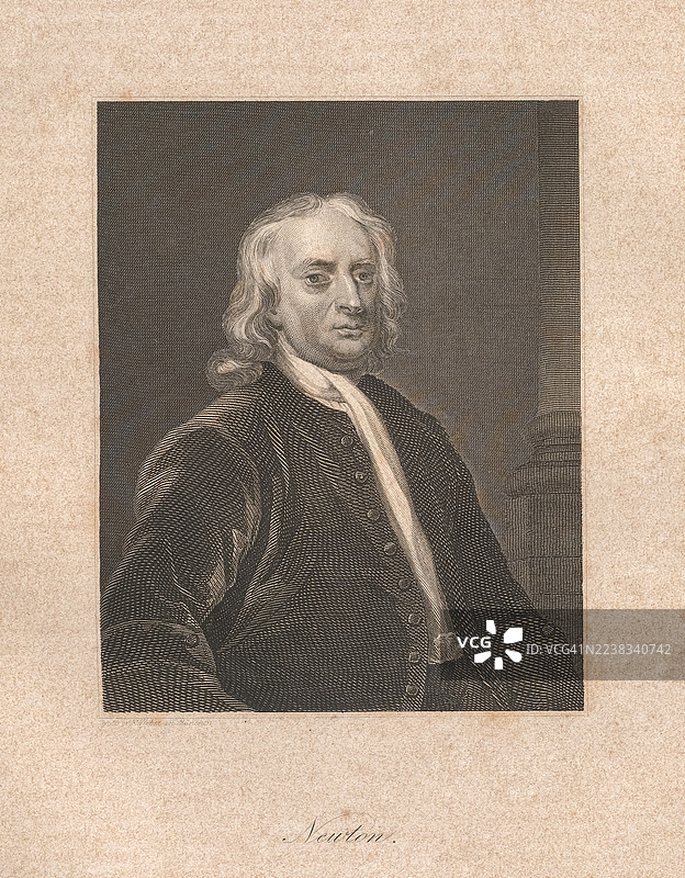 艾萨克·牛顿爵士肖像图片素材