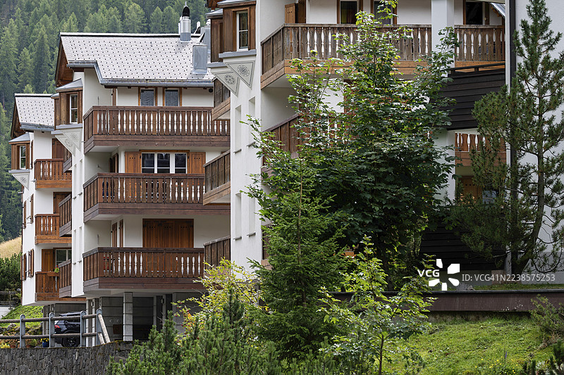 公寓楼，阿罗萨，格劳宾登，瑞士图片素材