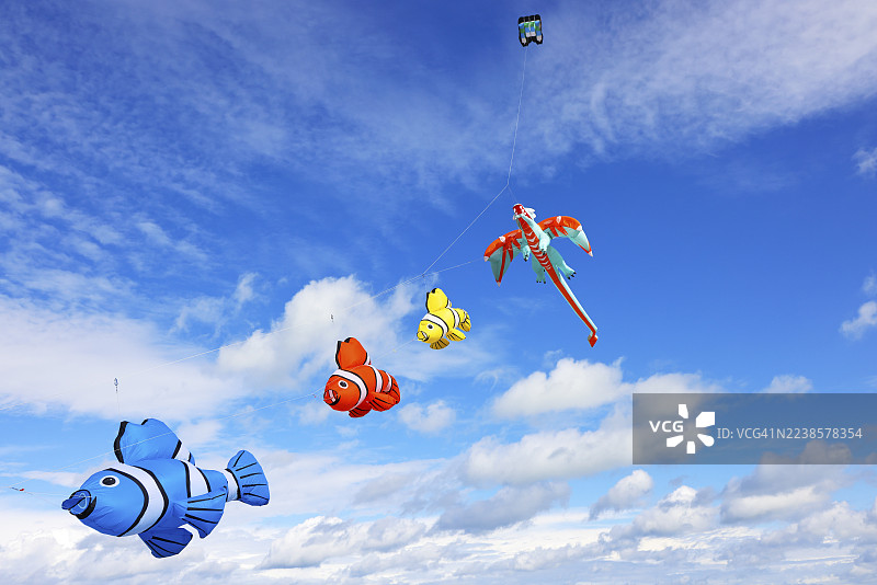 国际风筝节，法国诺曼底迪耶普图片素材