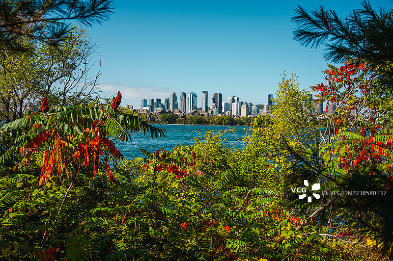 让·德拉普公园的蒙特利尔天际线图片素材