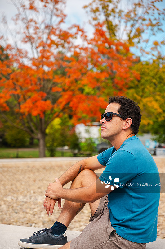 让·德拉波公园的男人在蒙特利尔图片素材