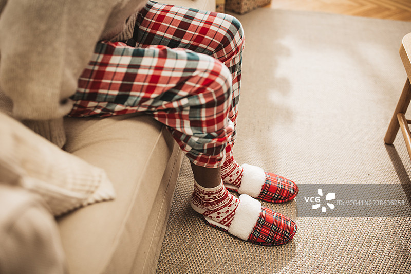 圣诞节从沙发上站起来图片素材
