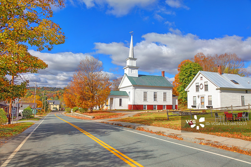 佛蒙特州伯克镇的秋景图片素材