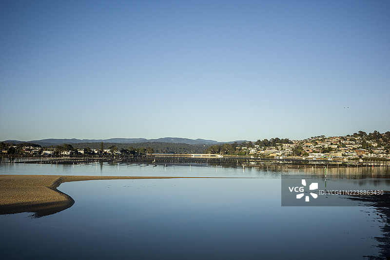 海滩天堂全景。澳大利亚一处华丽的海滩全景。图片素材
