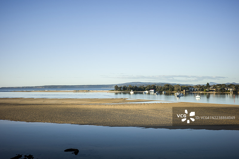 海滩天堂全景。一幅华丽的澳大利亚海滩全景图。图片素材