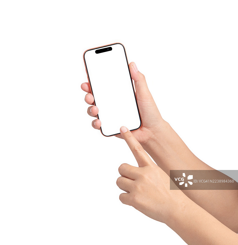 一个人正拿着手机并指向屏幕图片素材