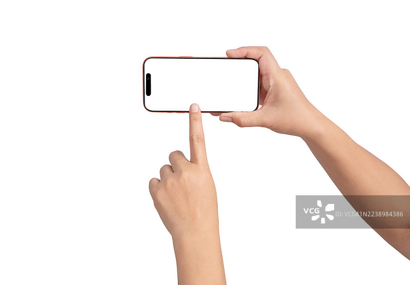 一个人正拿着手机并指向屏幕图片素材