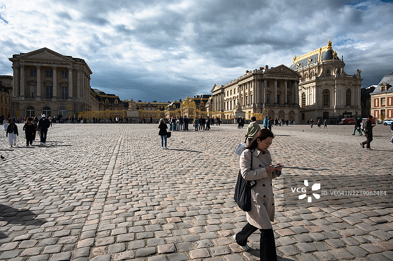 法国巴黎附近的凡尔赛宫外部景观图片素材