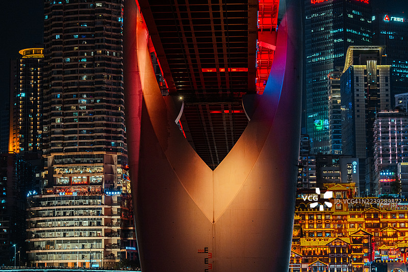 夜幕下的重庆市，城市风景图片素材