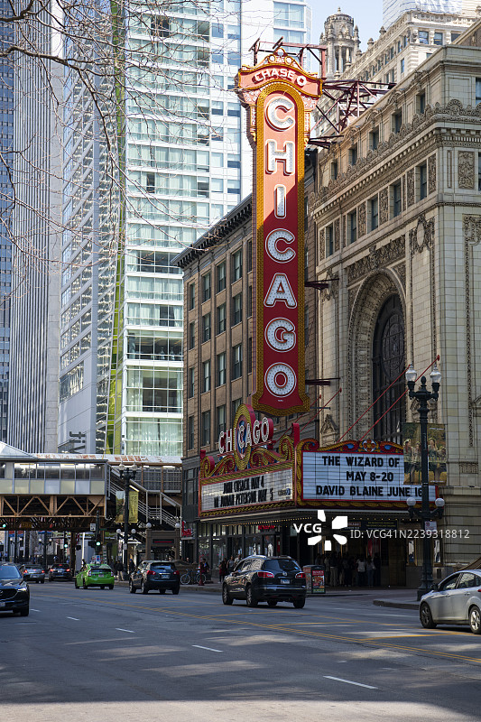 芝加哥市中心的芝加哥剧院图片素材