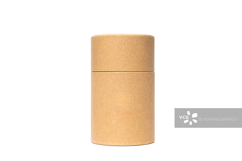 牛皮纸圆筒包装盒，环保包装容器图片素材