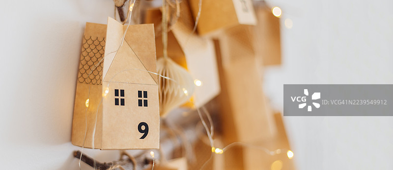 圣诞倒计时日历，环保圣诞礼物DIY概念图片素材