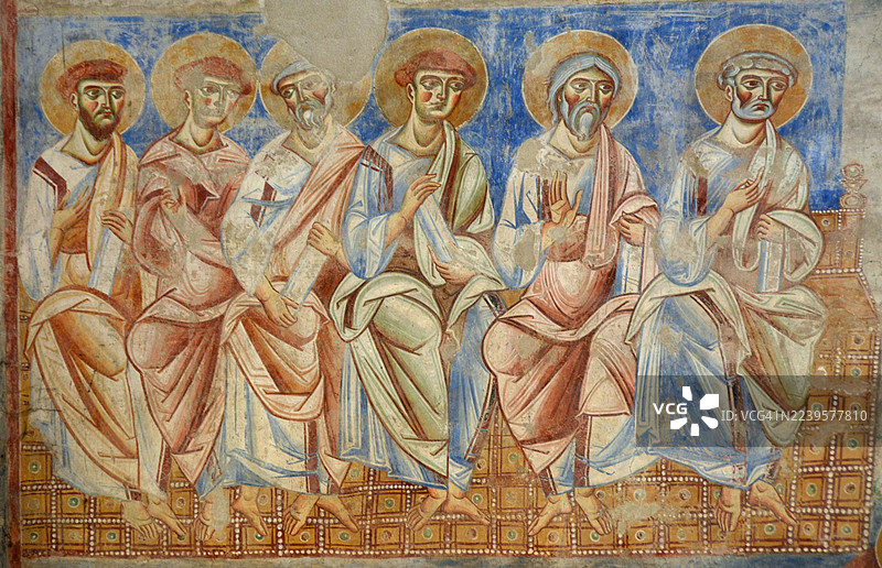 圣安杰洛因·福尔米斯修道院教堂 - 最后的审判 - 左侧的使徒图片素材