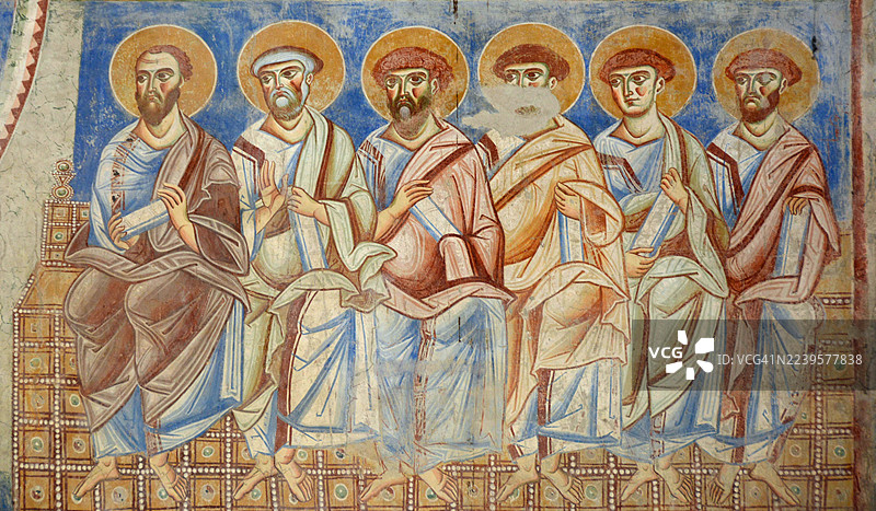 圣安杰洛因·福尔米斯修道院教堂 - 末日审判 - 右侧的使徒图片素材