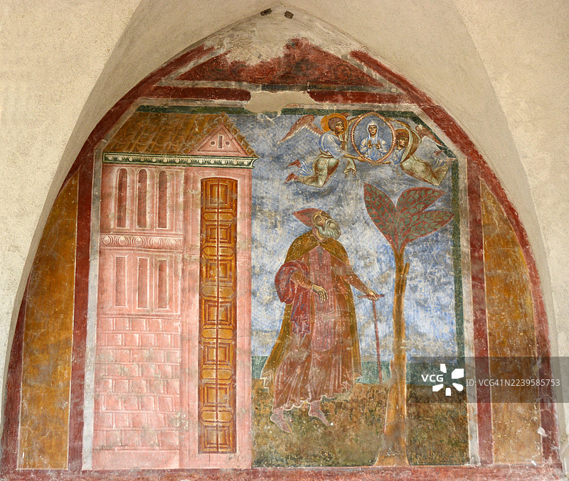 圣安杰洛因福尔米斯修道院教堂 - 门廊 - 圣安东尼·阿伯特看见隐士圣保罗的灵魂图片素材