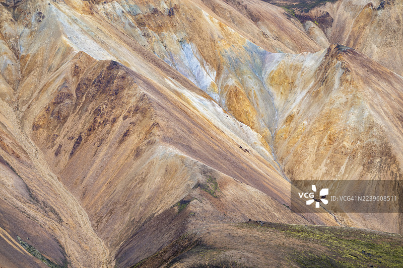 冰岛高地,Fjallabak自然保护区,Landmannalaugar的流纹岩山脉,冰岛图片素材