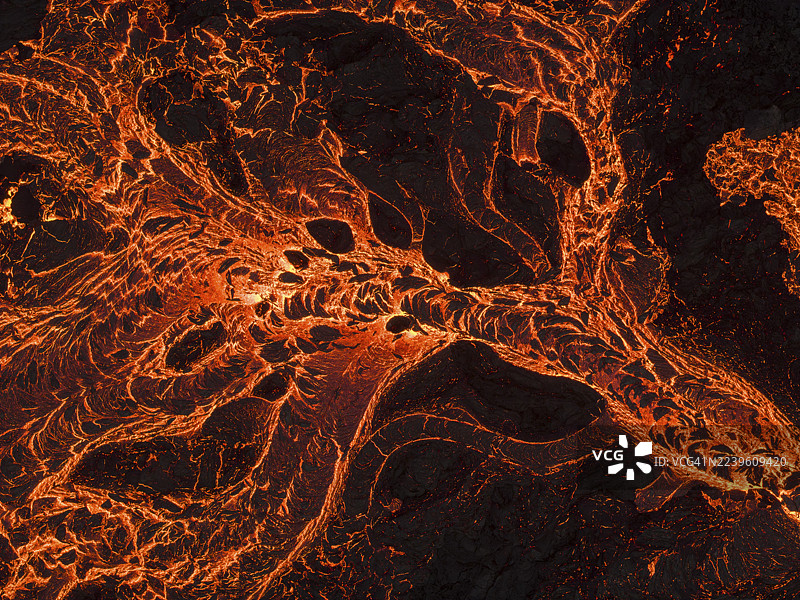 火山喷发，熔岩细节，桑德努库尔火山口链，靠近格林达维克，雷克雅内斯半岛，冰岛西南部，冰岛图片素材