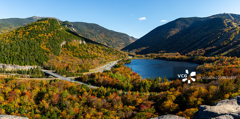 新罕布什尔州回声湖的山景图片素材