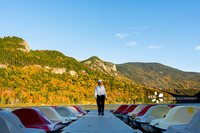 新罕布什尔州回声湖的山景图片素材