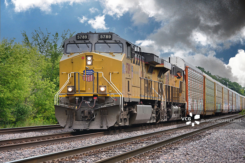 联合太平洋货运列车图片素材