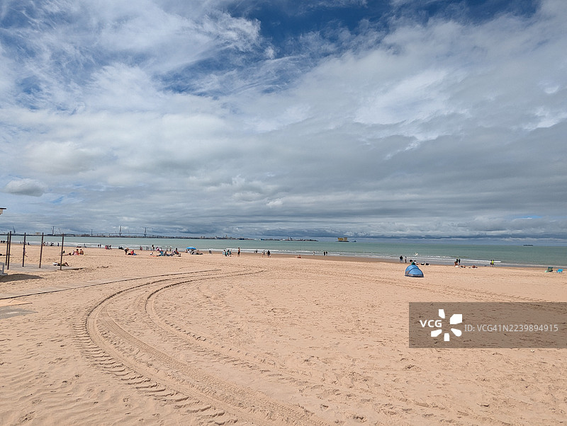 瓦德拉格拉纳，东海滩。圣玛丽亚港。加的斯，西班牙图片素材